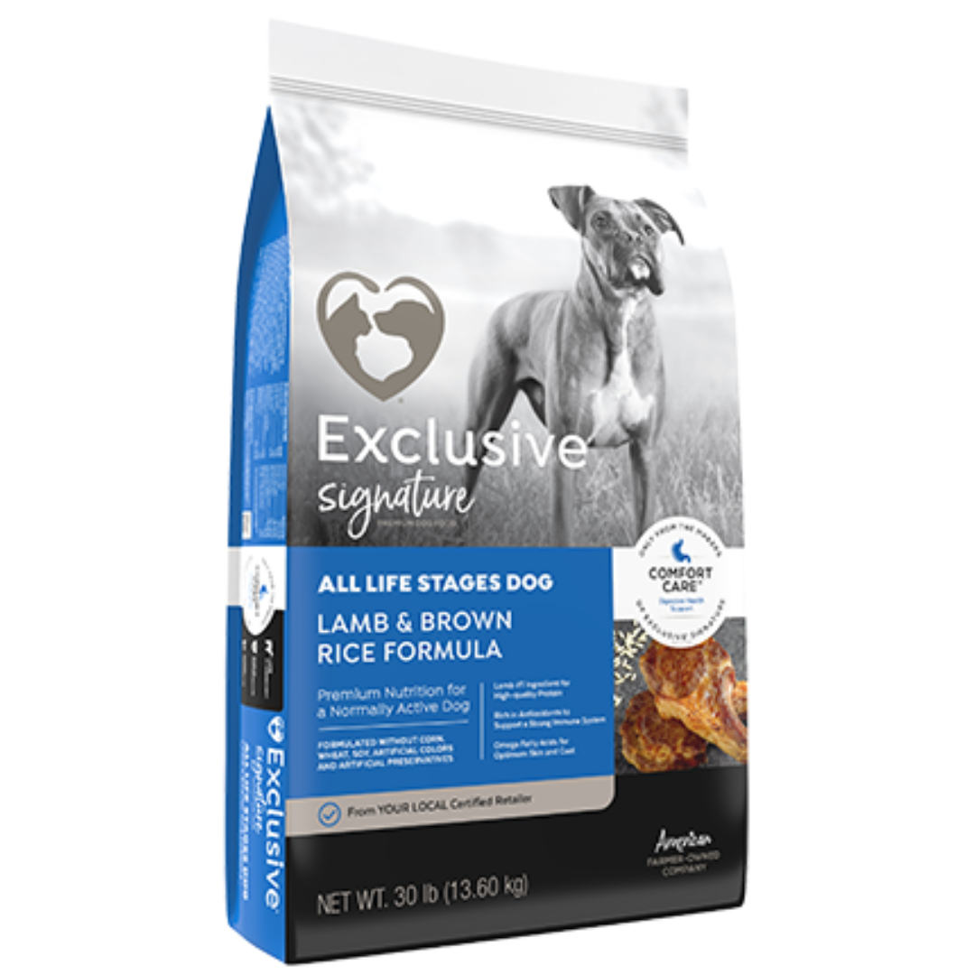 Exclusive Lamb & Brown Rice Dog Food 30#