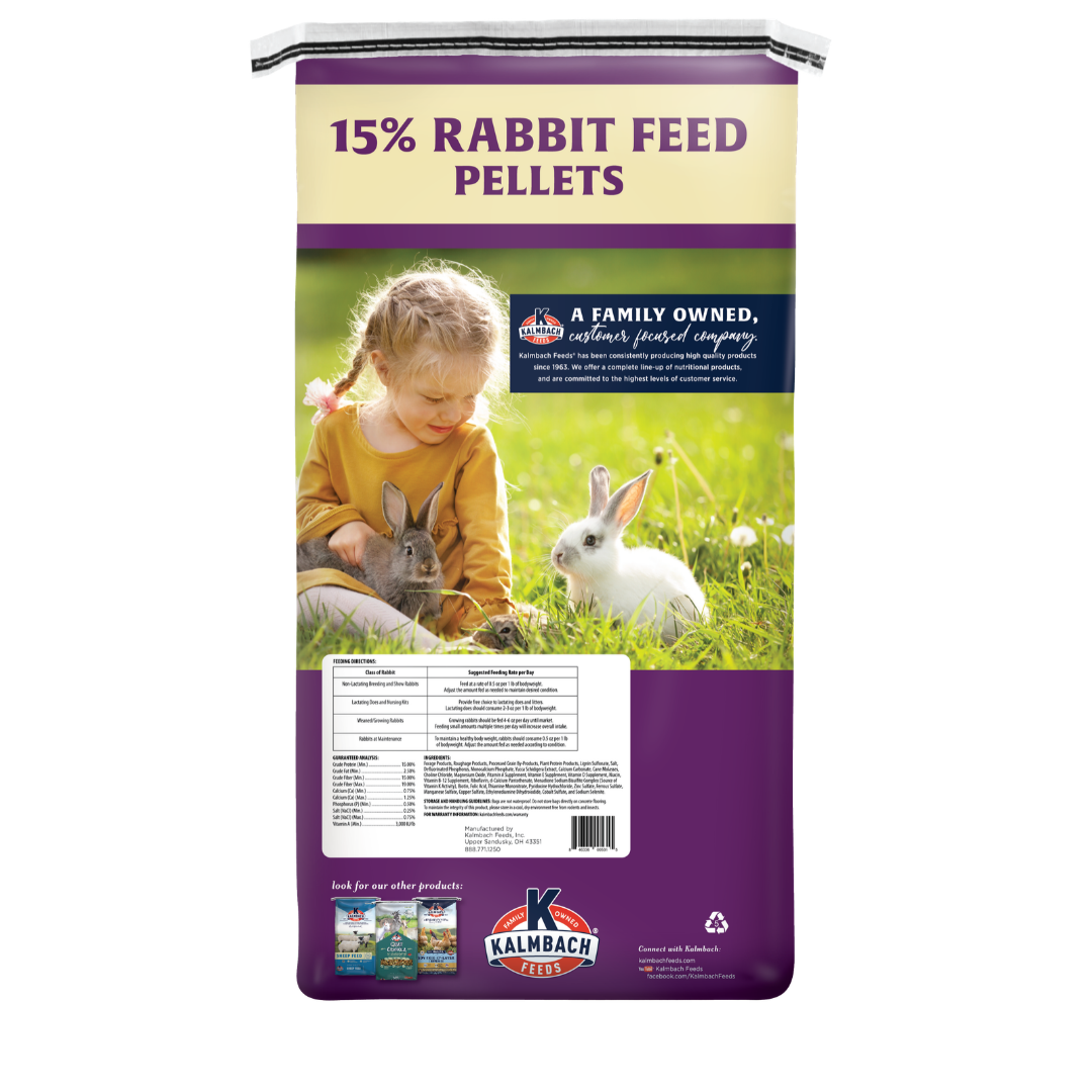 Kalmbach Rabbit Pellet 15% 50#