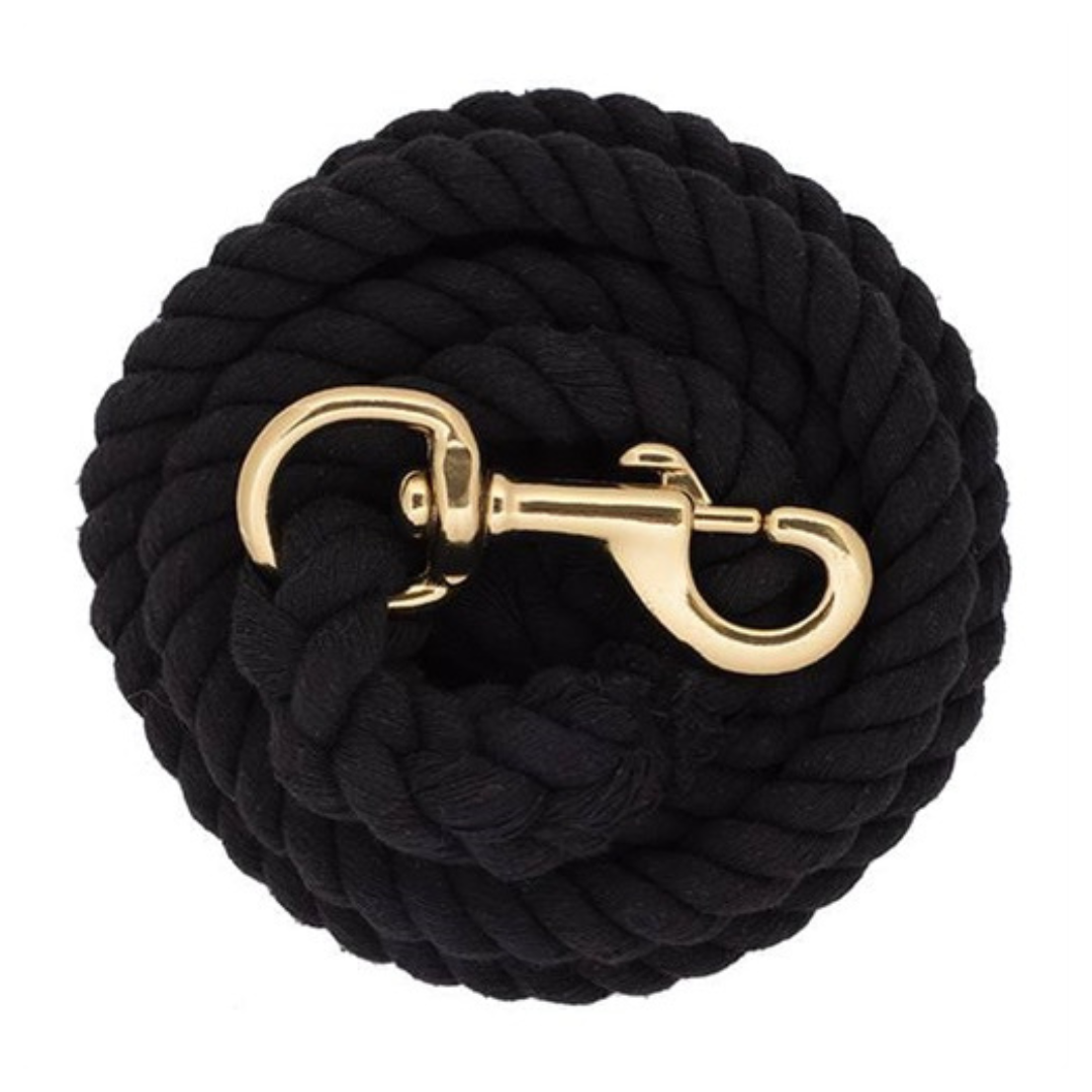 Color Cotton Lead Rope with Brass Plated 225 Snap, 5/8" x 8'
