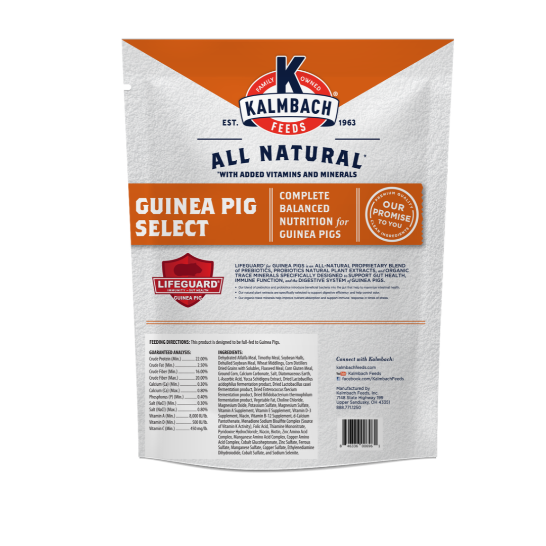 Kalmbach 22% Guinea Pig Select Pellet 8#