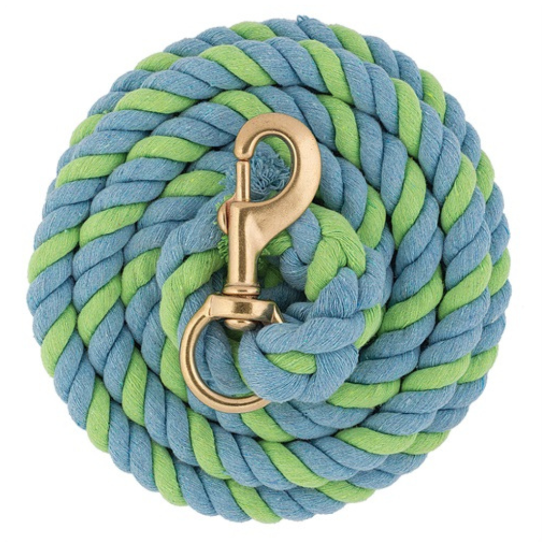 Cotton Lead Rope with Brass Plated 225 Snap, 5/8" x 10'